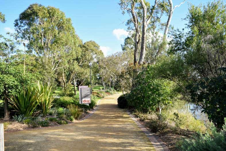 walking path at the Sale Botanical Gardens